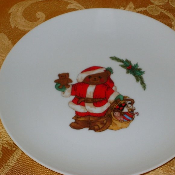 Mikasa Fine China Christmas Bear Cookie Plate 7.5" Sandy Lehman Holiday Decor - Picture 2 of 6